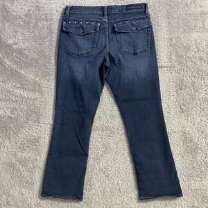Rock‎ & Republic Jeans Womens Size 12 Kendall Blue Stretch Flap Pockets Studded